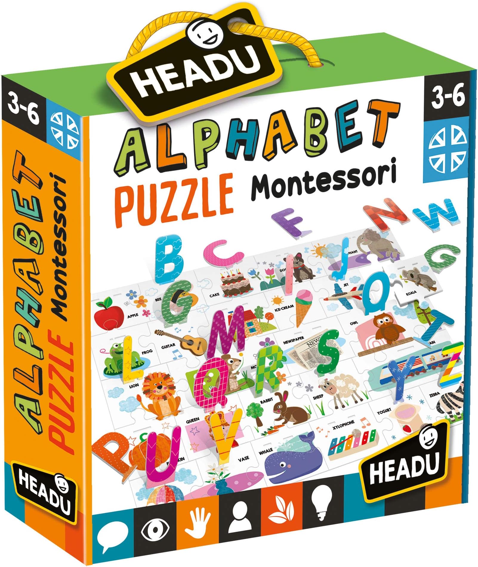 HEADU | Montessori Alphabet Puzzle | Educational Games & Puzzles | Ages 3-6 years