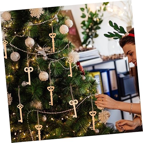 Miniatura 2 de NOLITOY 50 piezas de ornamento para llaves, decoración retro, regalo de inauguración de la casa, adornos de madera artesanal, decoración del hogar,