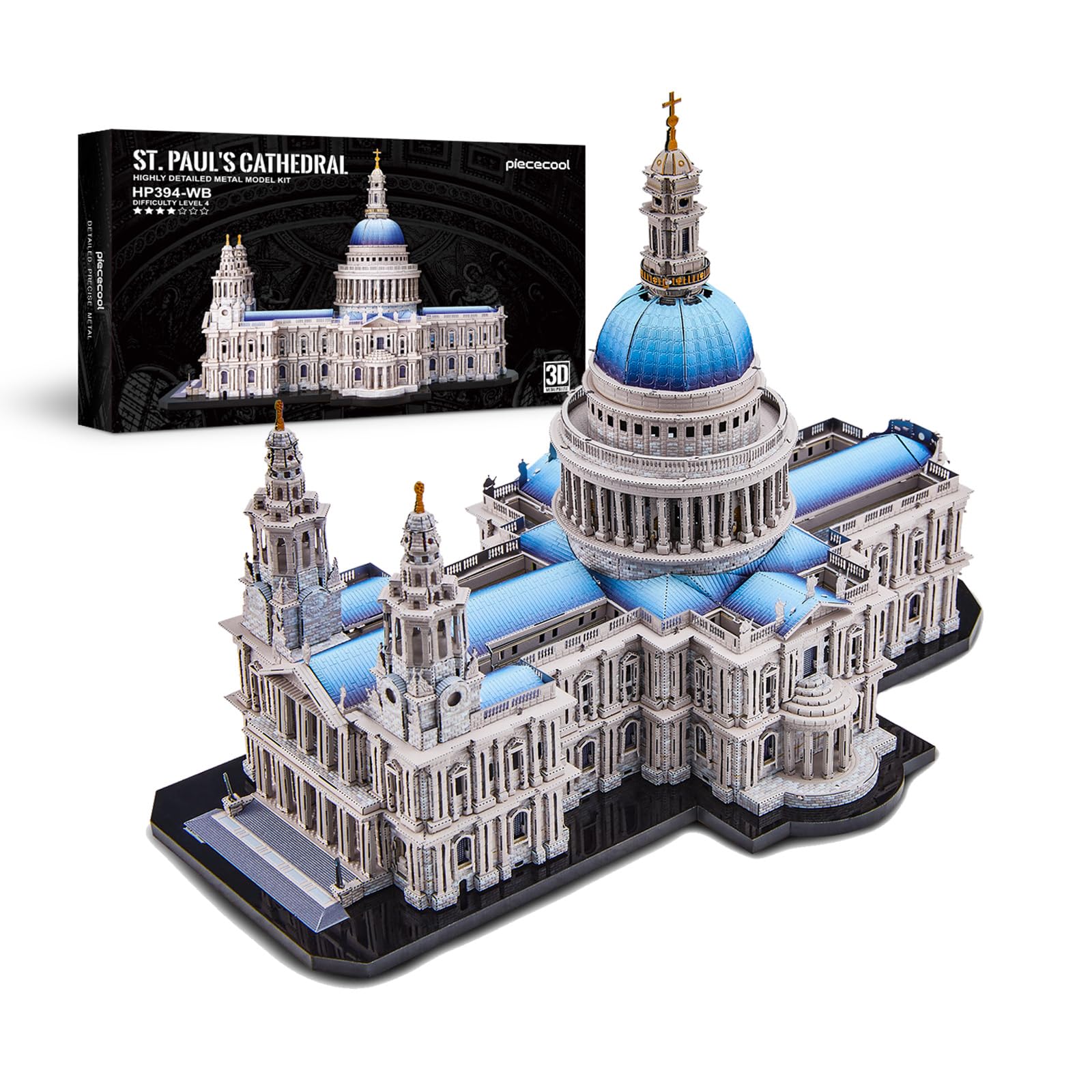Piececool Metalowe puzzle 3D dla dorosłych, katedra św. Pawła, metalowe zestawy modelarskie do architektury Londynu, czas rodzinny, dekoracja domu, najlepsze prezenty