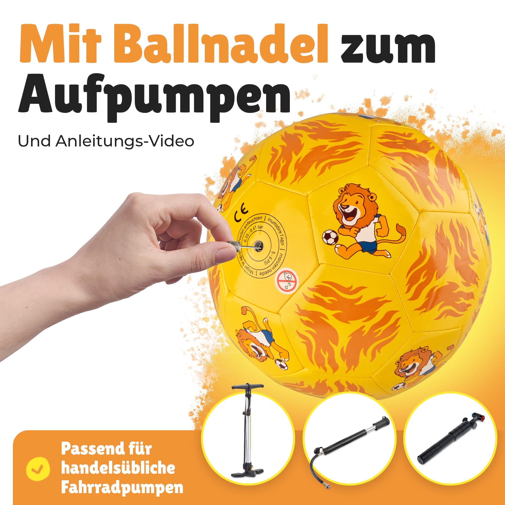 Fussball für Kinder - Fußball Größe 3 - Leichter Bambini-Ball mit verschiedenen Motiven - extra langlebig - Kindergeburtstag Gastgeschenk - Outdoor-Spielzeug
