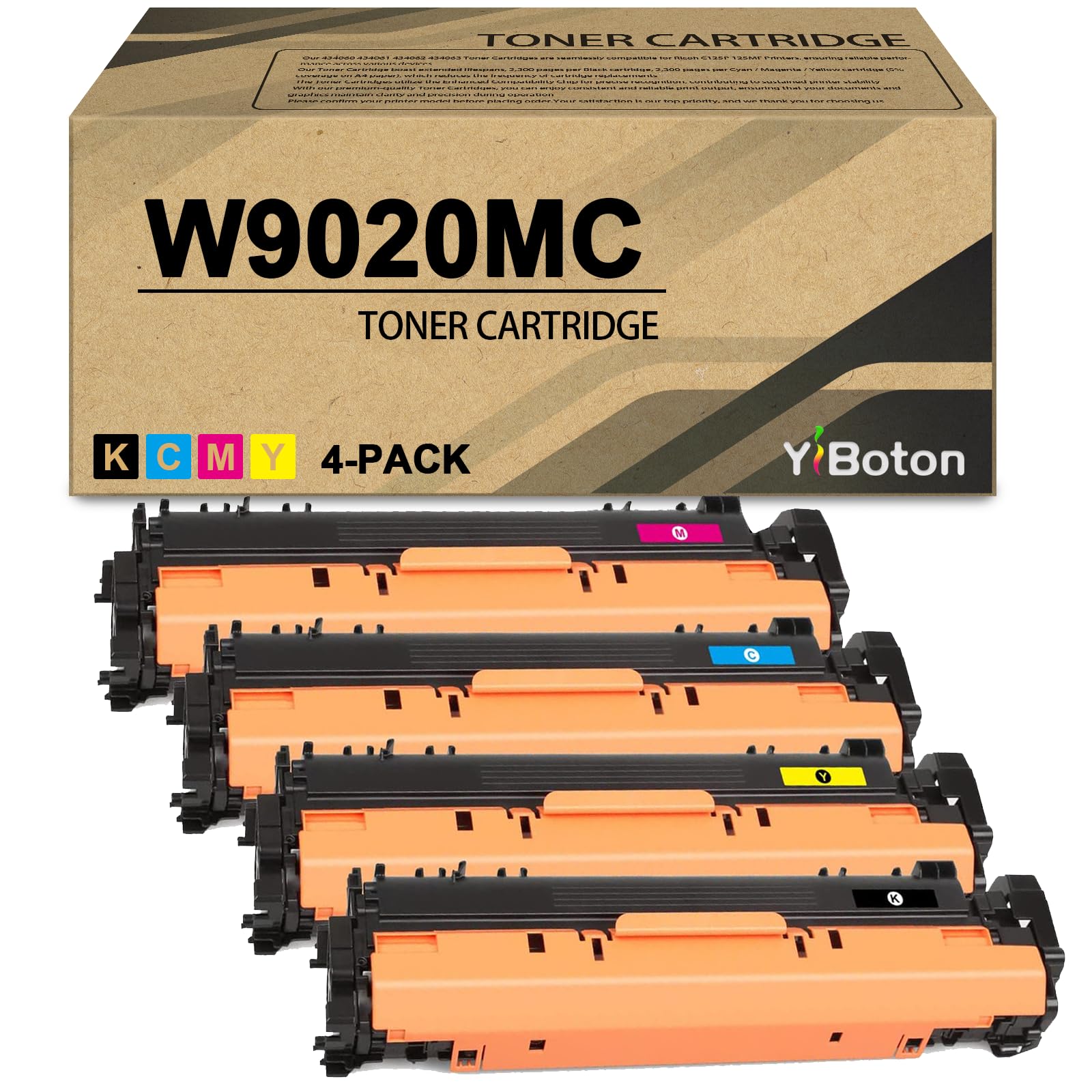 W9020-23MC High Yield Toner Cartridge with Chip for E75245dn 4-Pack