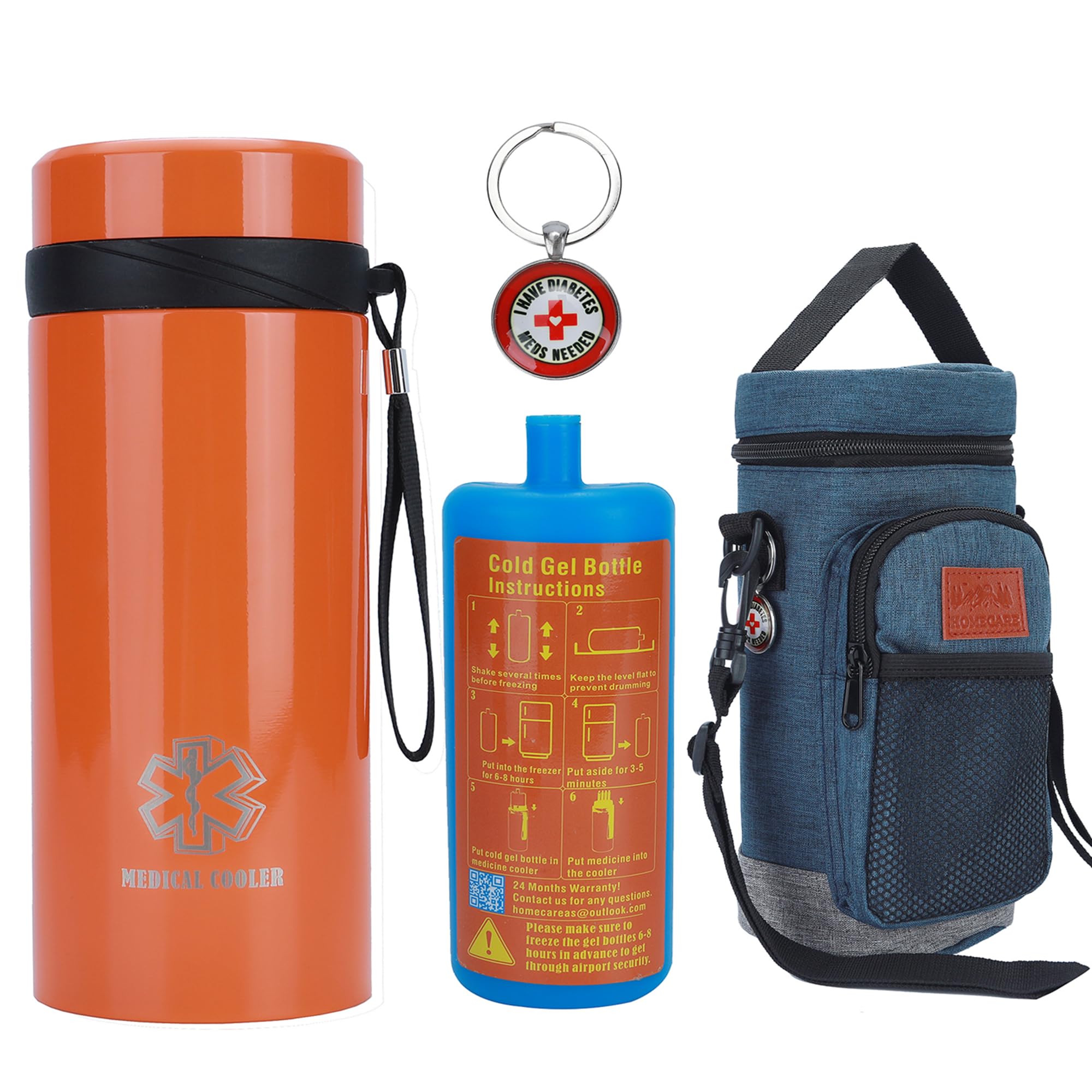 Insulin Cooler Travel Case, Diabetes Travel Case, TSA Approved, Extra-Large Insulated Design for 7 Pens, 2lb Weight, Keeps Medication Cool for 48H on