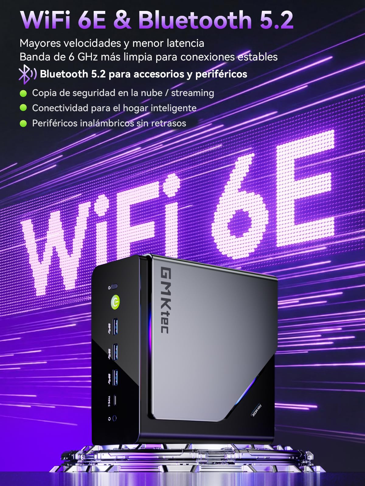 GMKtec Mini PC Gaming Intel Ultra 5 125U, Micro PC 32GB DDR5, SSD de 512GB, Mini Ordenador con USB4.0 | LAN 2.5G | Pantalla cuádruple 4K | OCuLink – para Gaming, Oficina y Negocios, Win11
