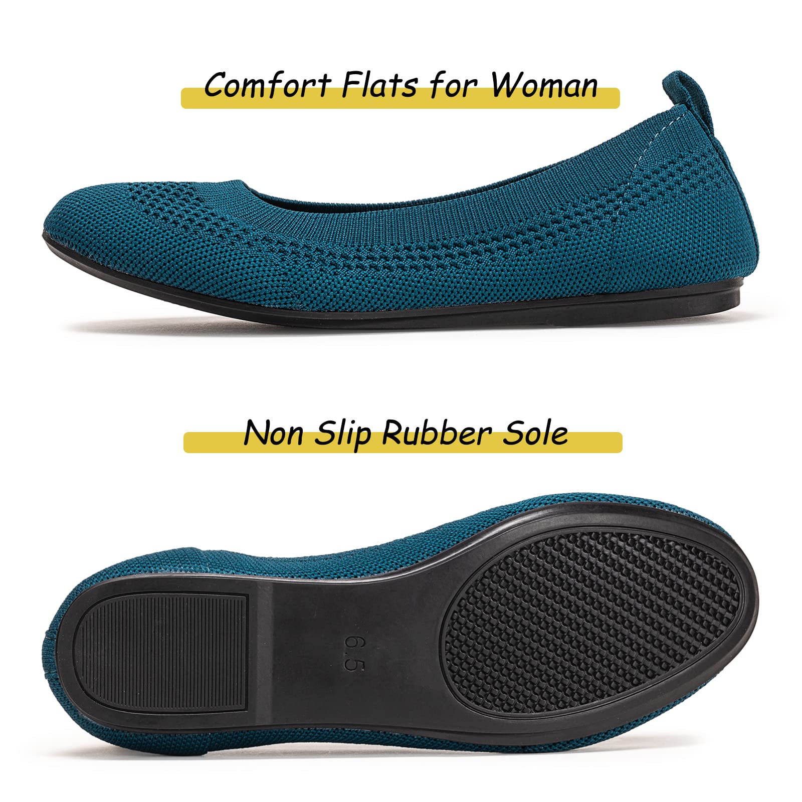 Frank Mully Ballerine Piatte Slip-on in Maglia da Donna - Décolleté con Punta Rotonda