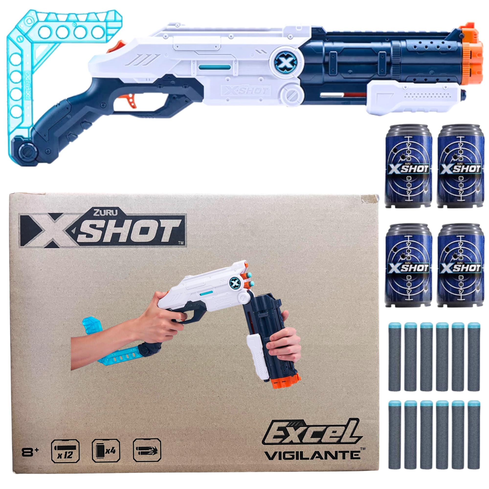 Zuru XSHOT Foam Dart Blaster's (Excel Vigilante Foam Dart Blaster - 12 Darts, 4 Cans) โ image 1