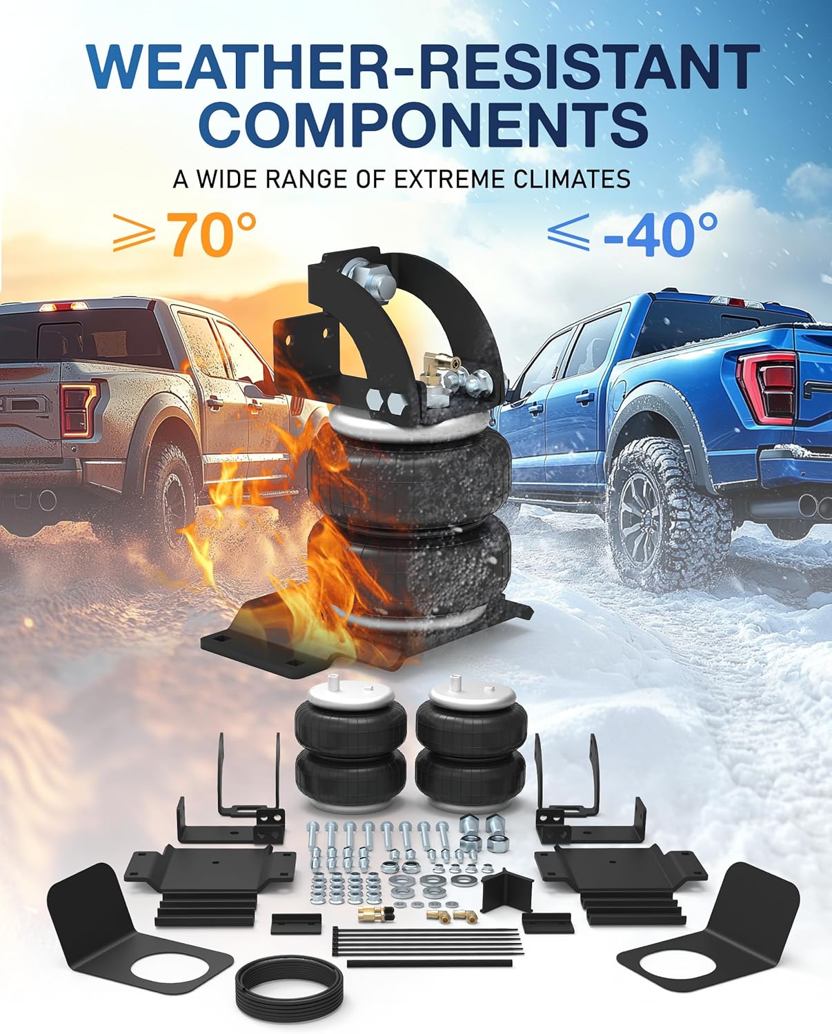 TOPICK Rear Air Bags Suspension Kit for 2005-2023 Toyota Tacoma Prerunner 2WD Tacoma 2WD/4WD Truck Towing, 5000 Lbs of Load Leveling Capacity, Replacement for Firestone 2407