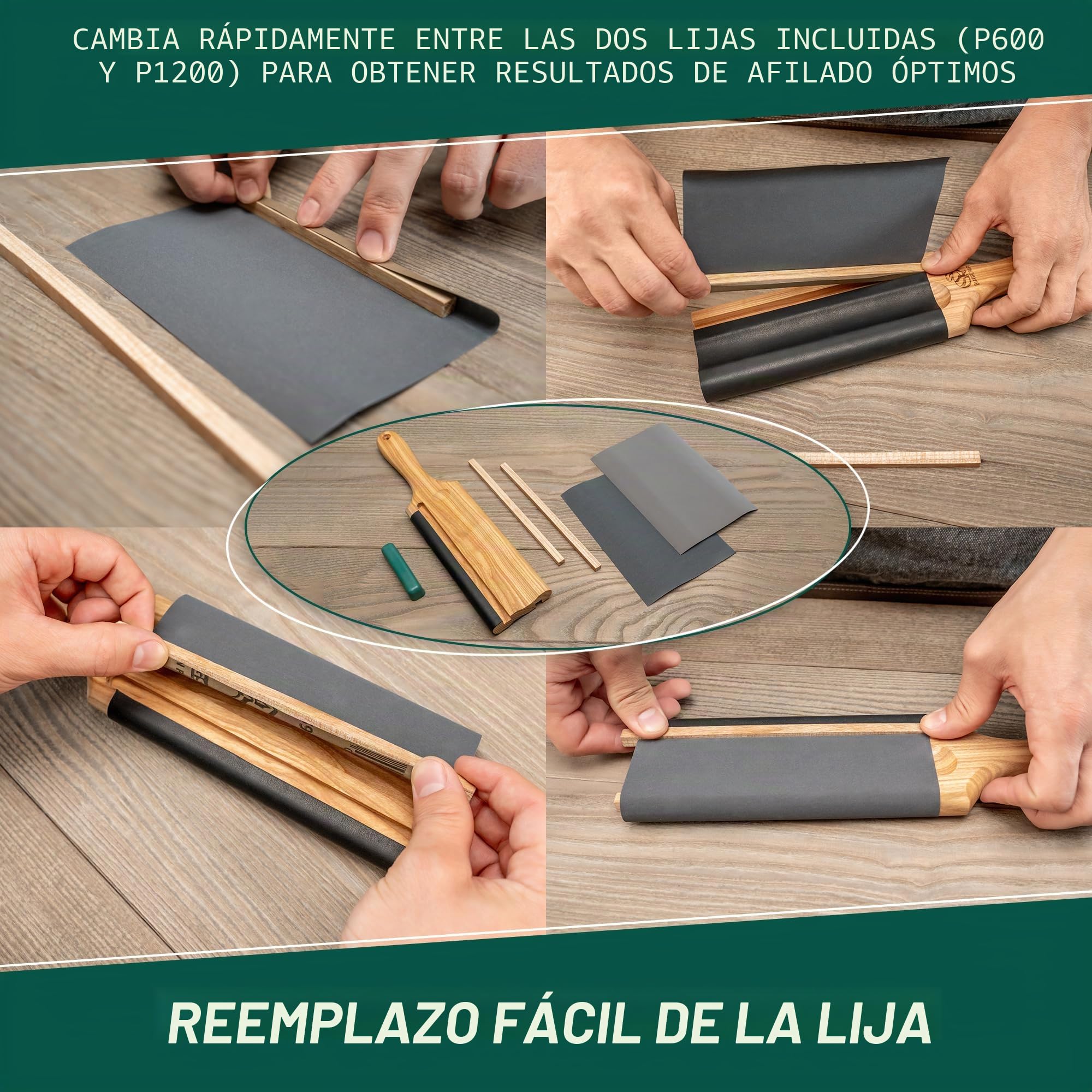 BeaverCraft, Afilador de Gubia para Tallar Madera LS5P1 con Compuesto de Pulido - Gubia para Tallar Madera - Herramientas de Afilado de Cuchillo de Gancho - Kit de Afilado de Cuero para Herramientas