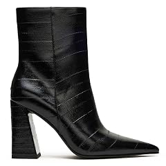 Ankle Boots for Women Pointed Toe Short Boots Chunky Heel Booties Side Zipper Fall Winter Office Shoes