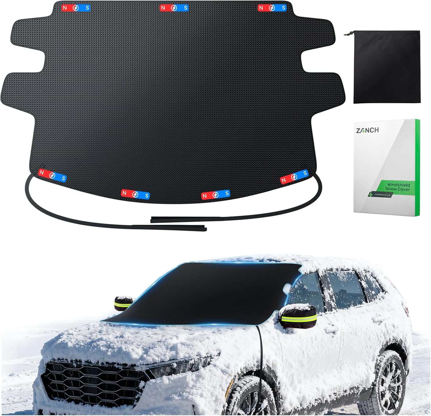 Zanch  Windshield Cover for Ice & Snow  600D Oxford Fabric Against Magnetic Fit 