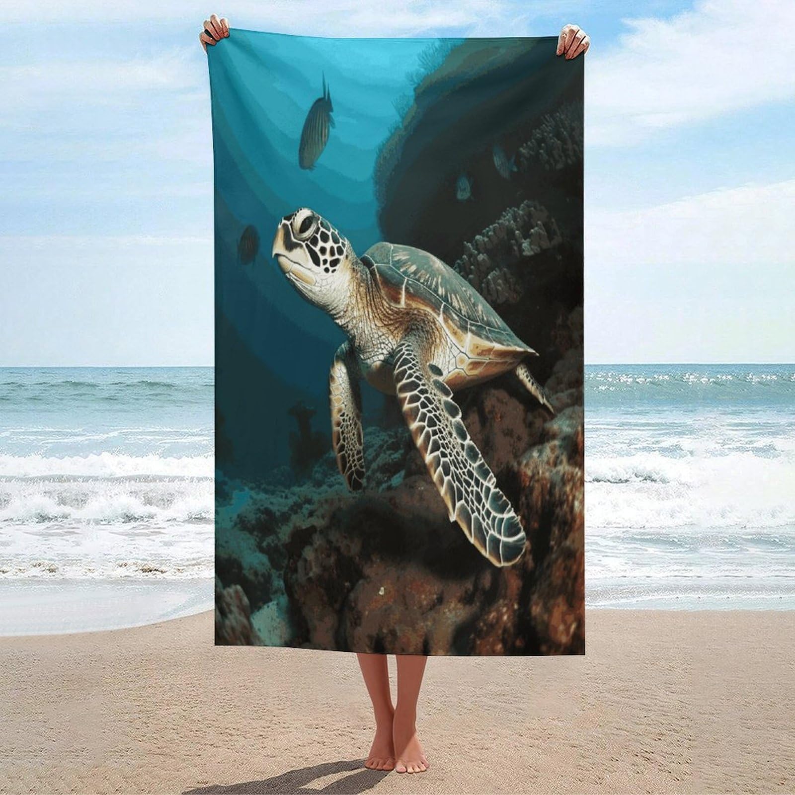 Adfgyerh Unisex Style Sea Turtle(1) Bath Towels Beach Towel Lightweight Quick Dry, Bath Towel For Travel Sports Pool Swimming Bath Camping Yoga Adults130x80cm
