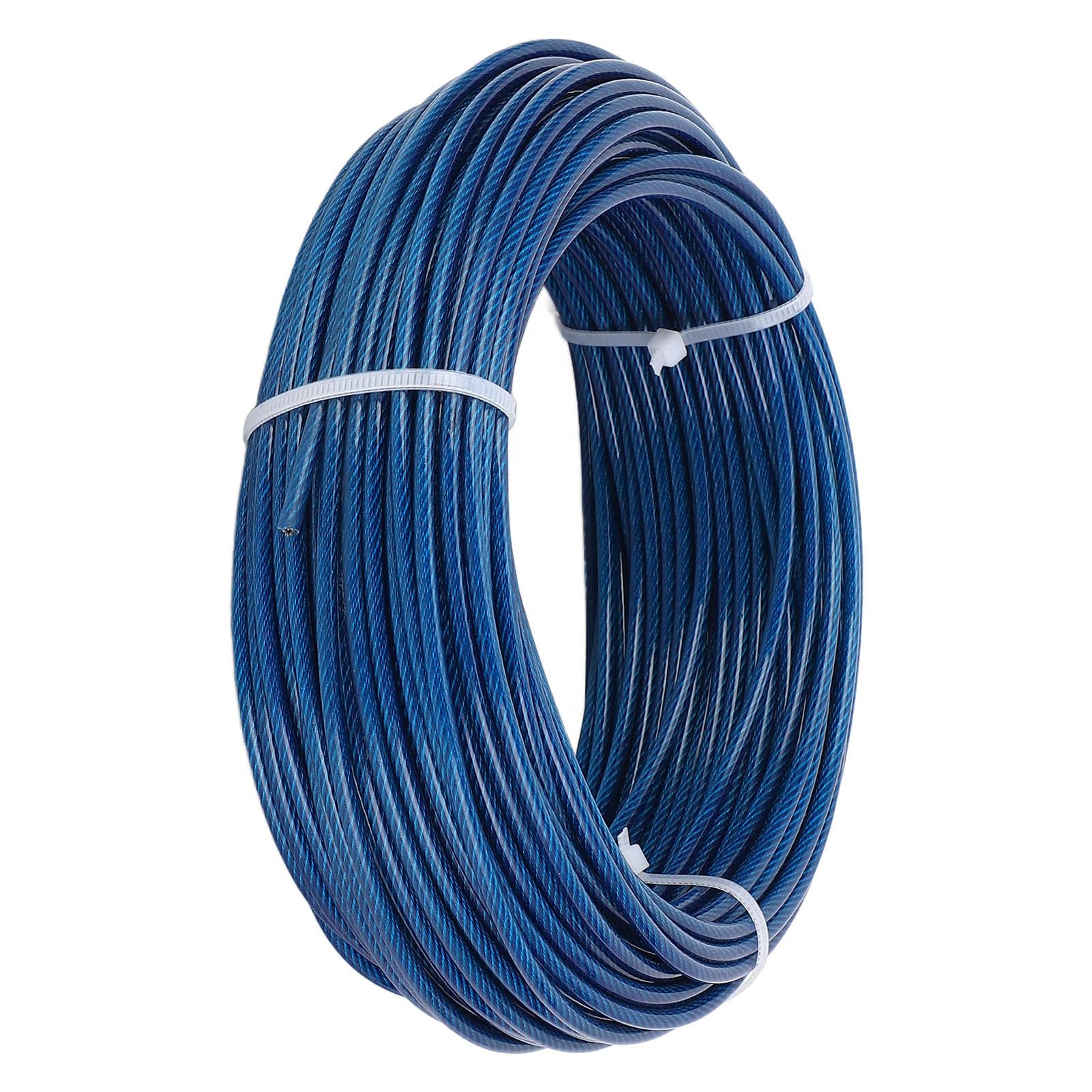 Set di Tensione per Tenditore a Fune in Acciaio Rivestito in Plastica da 100 Piedi, Set di Rete da 3 Mm per Stendibiancheria da Esterno, di Recinzione per Piante