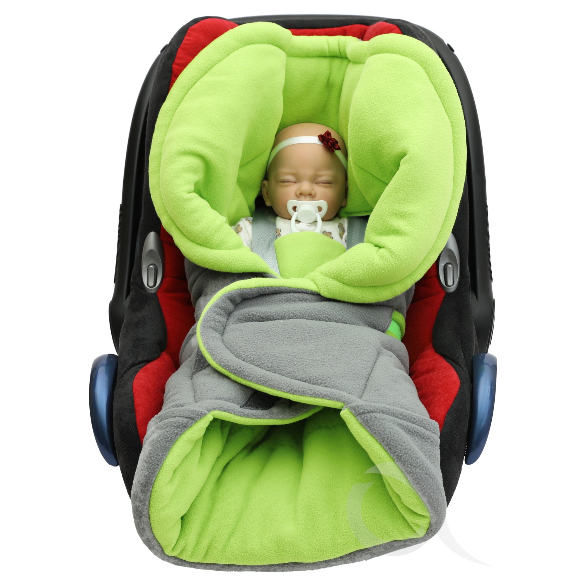 New SWADDLING Soft Polar Fleece CAR SEAT Smart Cocoon WRAP (Lime)