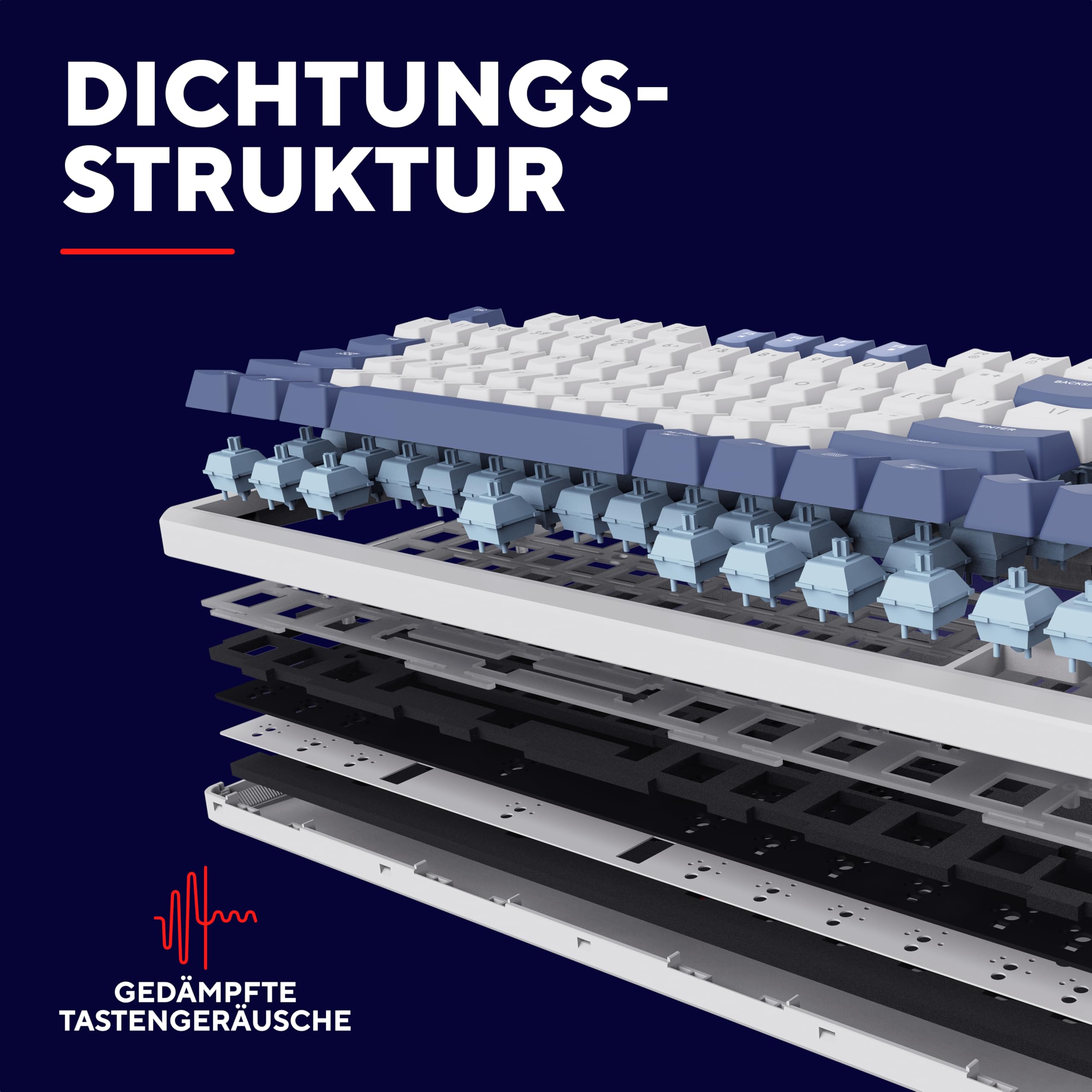 GXTrust 872 Xyra Gasket TKL Mechanische Tastatur QWERTZ Layout, Hot-Swap Creamy Gaming Tastatur 80%, USB Kabel, RGB Beleuchtung Programmierbar, 5-pin Leobog Linear 60M Schaltern für Gamer, Weiß