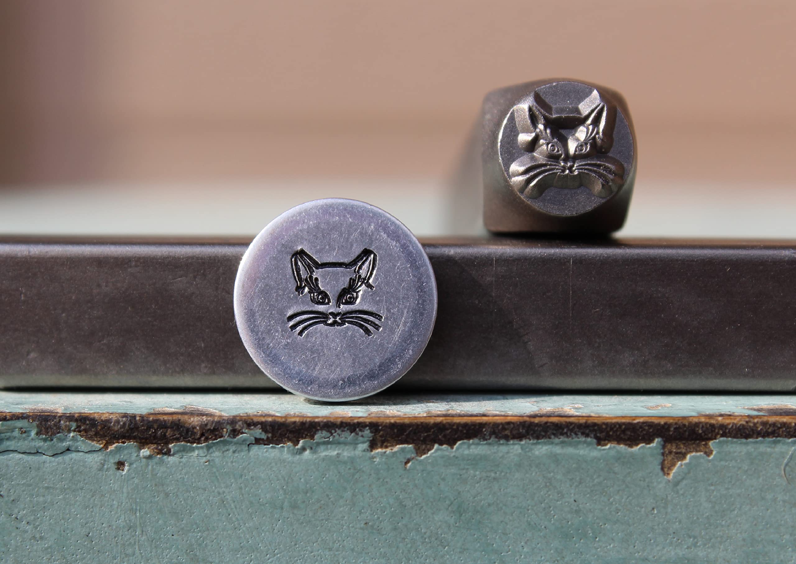6mm Cat Face Metal Punch Design Stamp - Supply Guy - CH-562