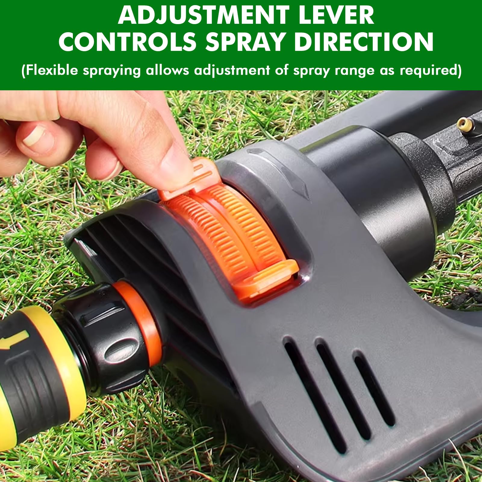 Irrigatore Giardino Oscillante Rettangolare, Irrigatore Rettangolare, Irrigatore Quadrato Garden, Regolatore a Cilindro Automatico a 19 fori con Funzione Girevole per Prato e Aiuole