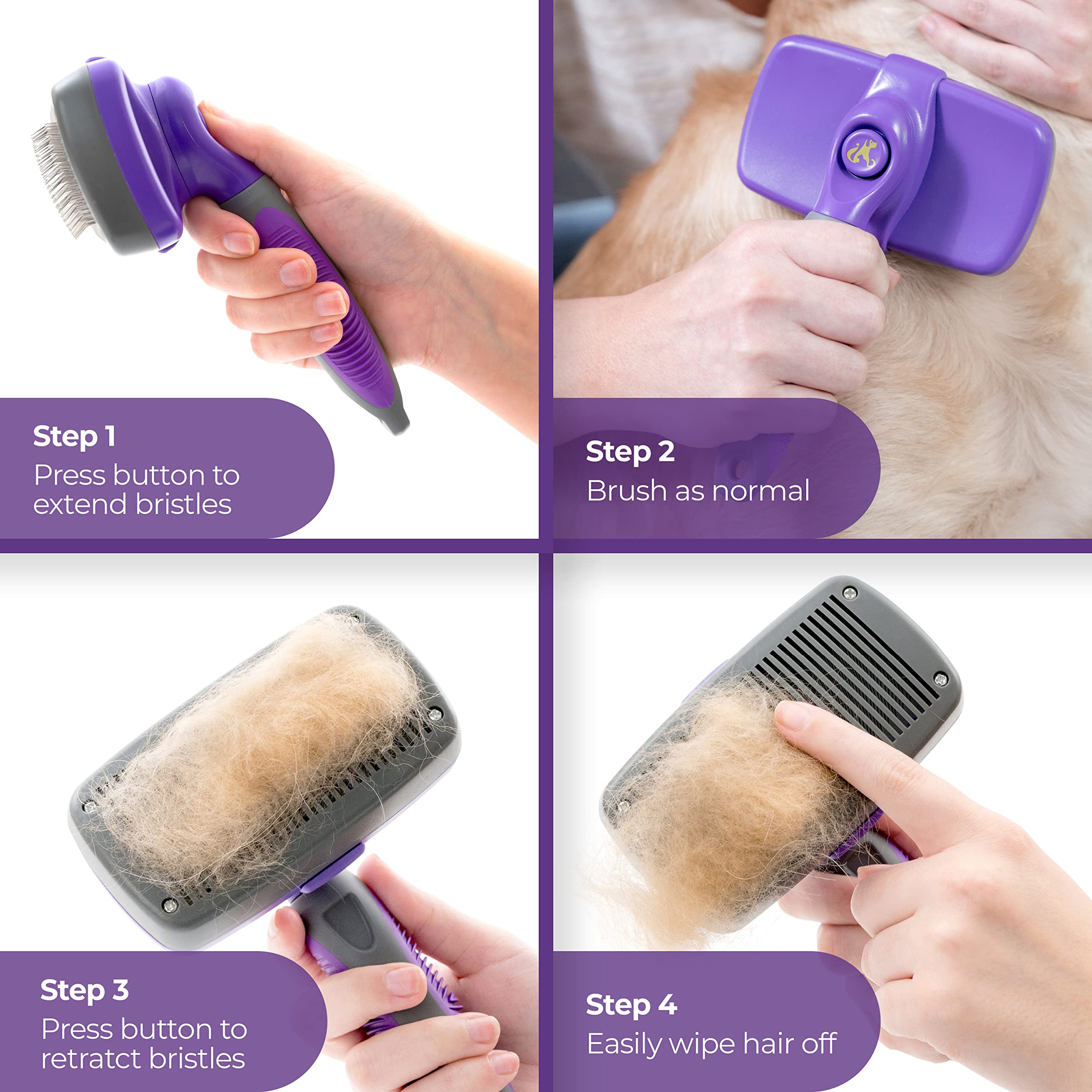 Buy Hertzko SelfCleaning Slicker Brush for Dogs, Cats The Ultimate