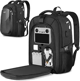Capa para Mini 4 Pro, estojo rígido impermeável para viagem, mochila grande para drone de 15,6 polegadas, compatível com controle DJI RC 2/RC-N2, combo Fly More e acessórios