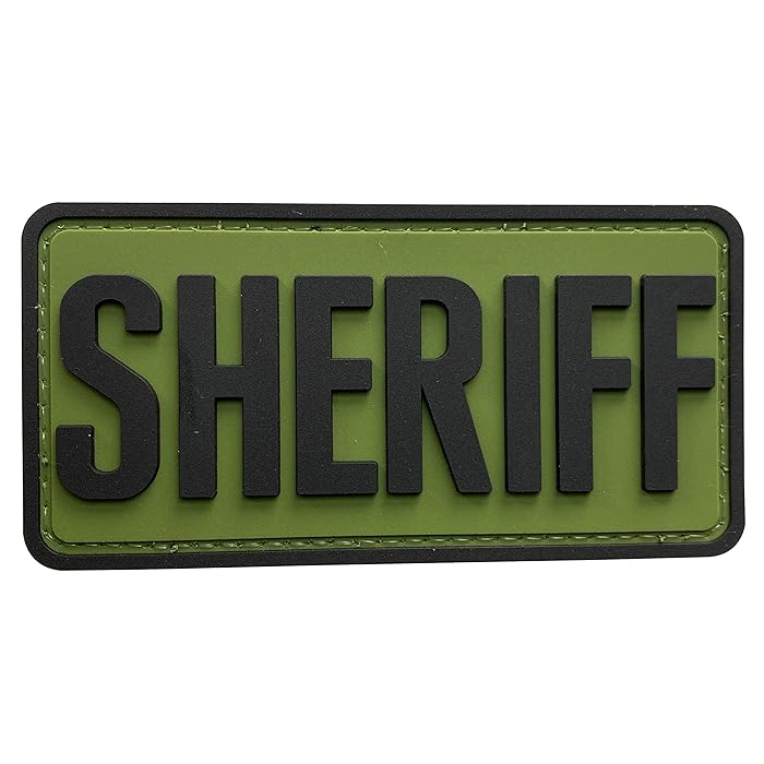 Buy uuKen Small Coyote Tan Sheriff Patch PVC 4x2 inches for Law