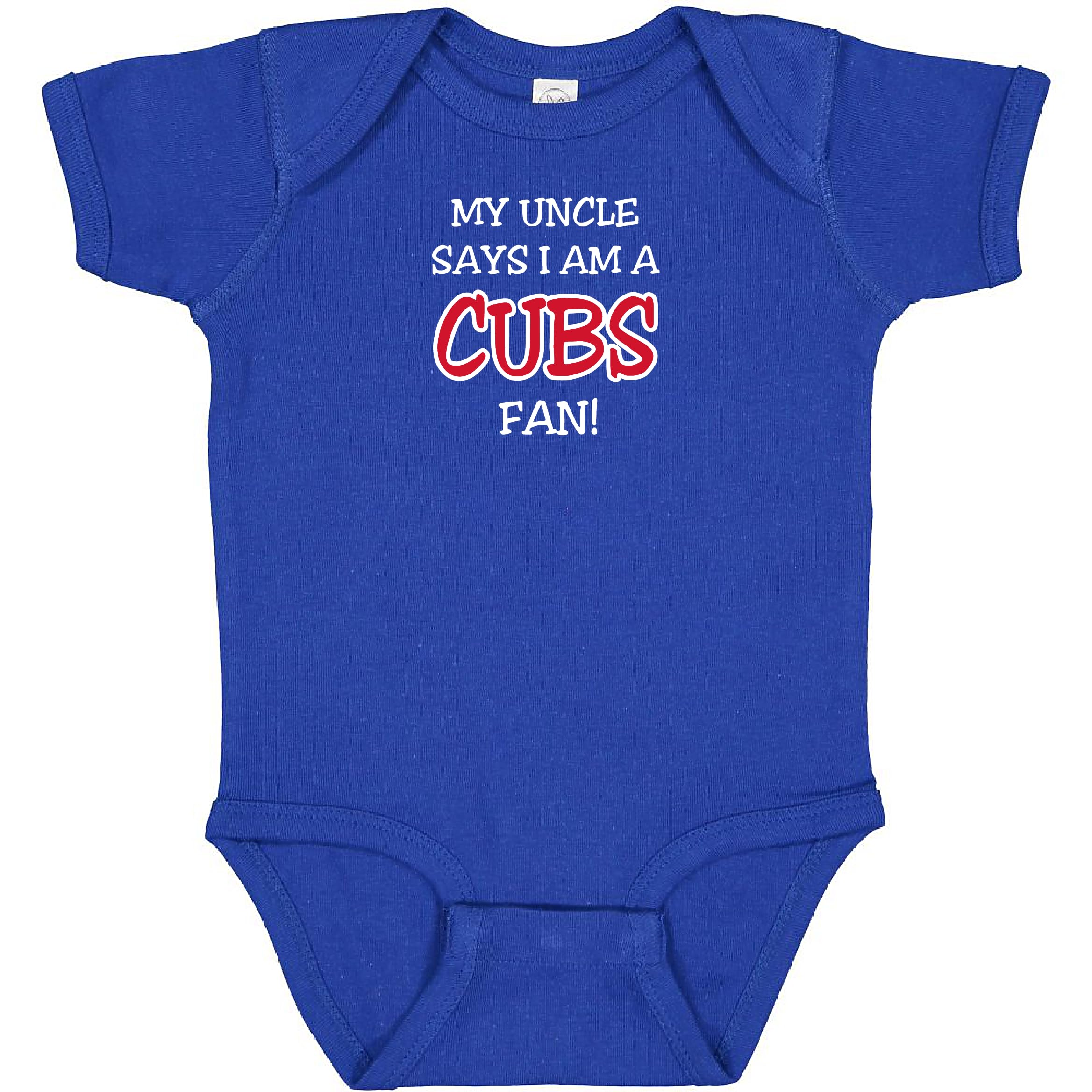 Curiositees Cubs Dad/Grandpa/Uncle Says I Am A Fan Baby Bodysuit Romper Outfit - Royal