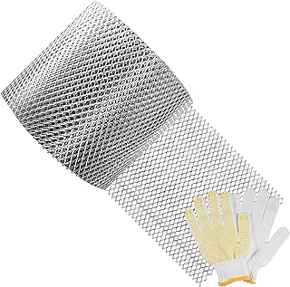 Gutter Guard Mesh Roll 5 Inch x 42.5 Feet; Aluminum Leaf Filter Gutter Guards Protection Roll, Sliver Leaf Guards for Gutters with Gloves, Gutter Mesh for Preventing Leaves