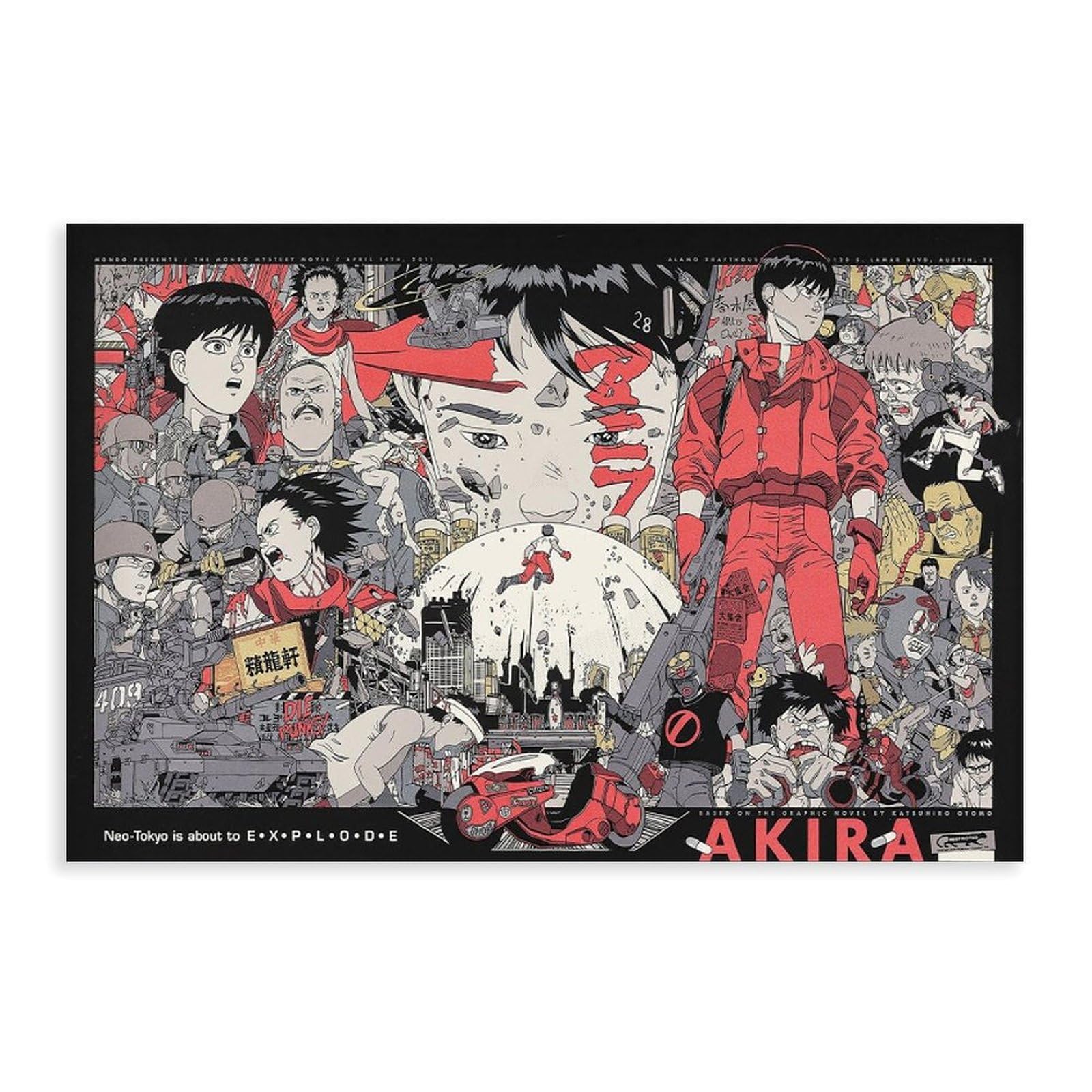 NCUDANK Akira Movie Poster Canvas Poster Bedroom Decor Landscape Office Room Decor Gift 16x24inch(40x60cm)
