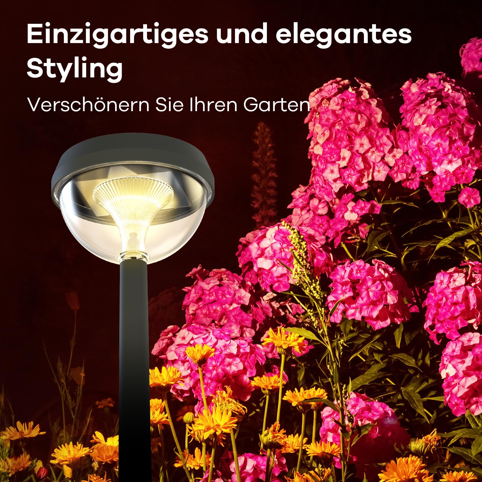 Linkind Solar Gartenlampen 3000K Warmweiß, Solarlampe Aussen Garten mit Lichtsensor, Solar-Wegeleuchten 3 Leuchtmodi, IP54 Wasserdicht Gartenstecker mit Erdspieß für Weg, Auffahrt, 8 Stück