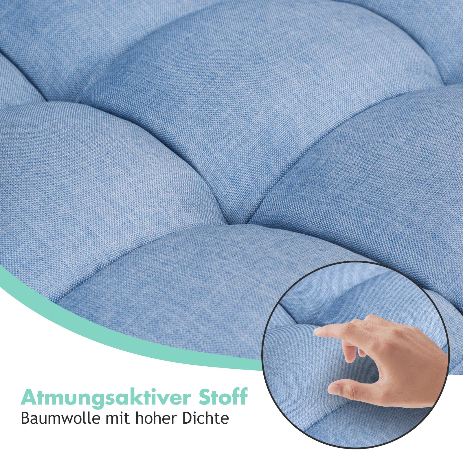 GOPLUS Vloerbank met 2 kussens, bank met slaapfunctie, slaapbank met 5-voudig verstelbare rugleuning, slaapbank/bed, gastenbed met stalen binnenframe, woonkamer slaapkamer (grijs