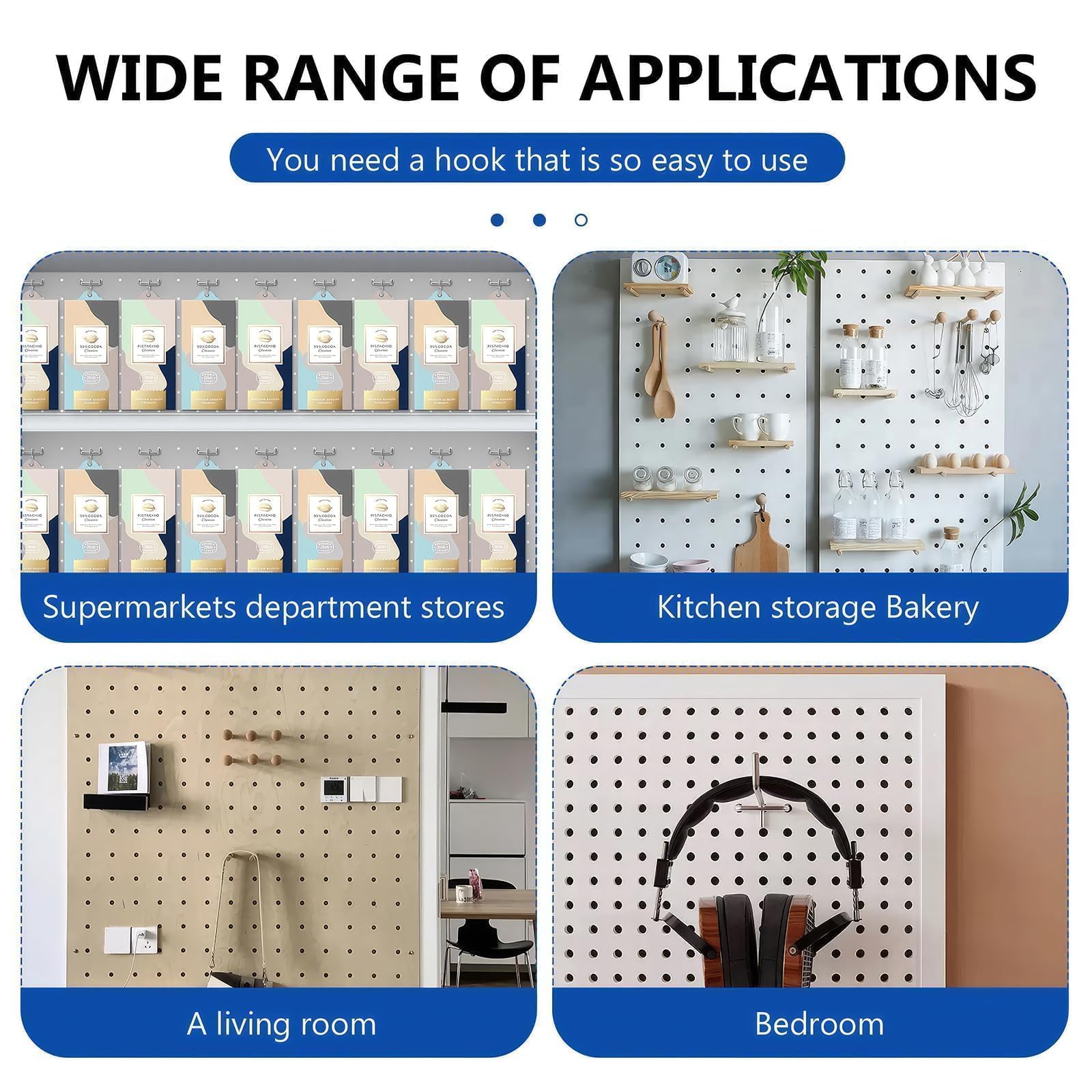 50 Ganci Per Parete Forata In Acciaio, Ideali Per Scaffali Da Negozio, Supermercato O Officina - Foto 8