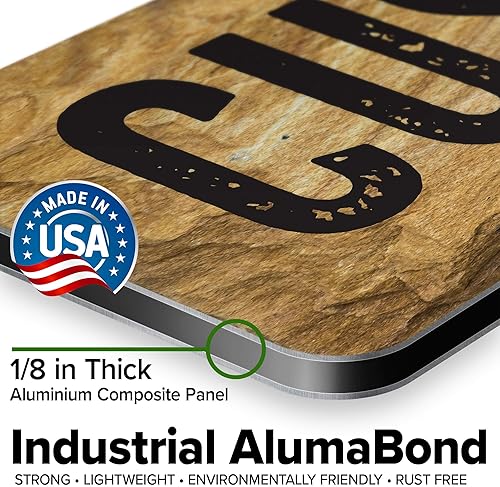 Miniatura 3 de My Sign Center - Letrero personalizado, 11 colores de fuente, 13 estilos de fuente, 4 opciones de agujero, 22 tamaños, 8 x 32 pulgadas, sin óxido,