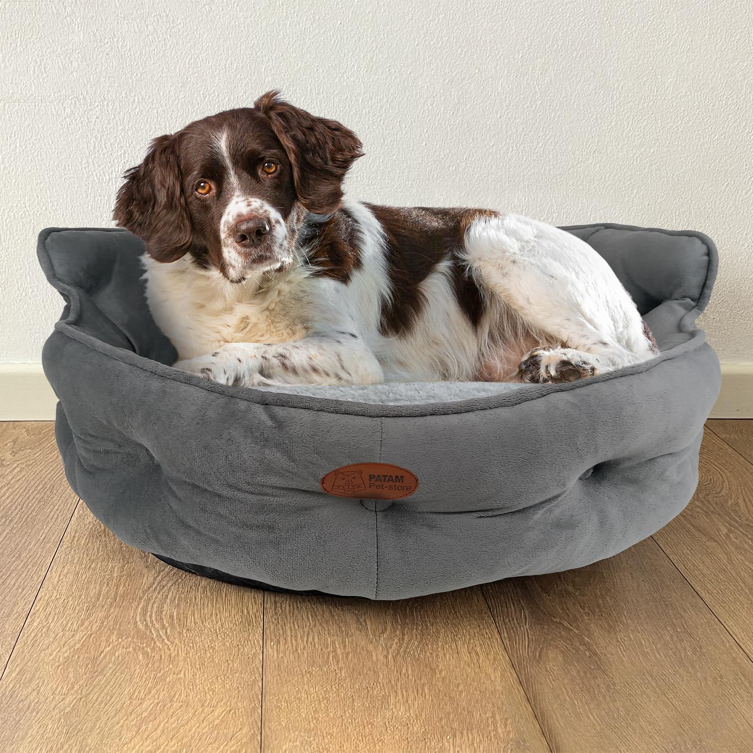 Divanetto per Cani e Gatti, Cuccia da Interno Sfoderabile, Lavabile in Lavatrice, King Grigio, Large 68 cm
