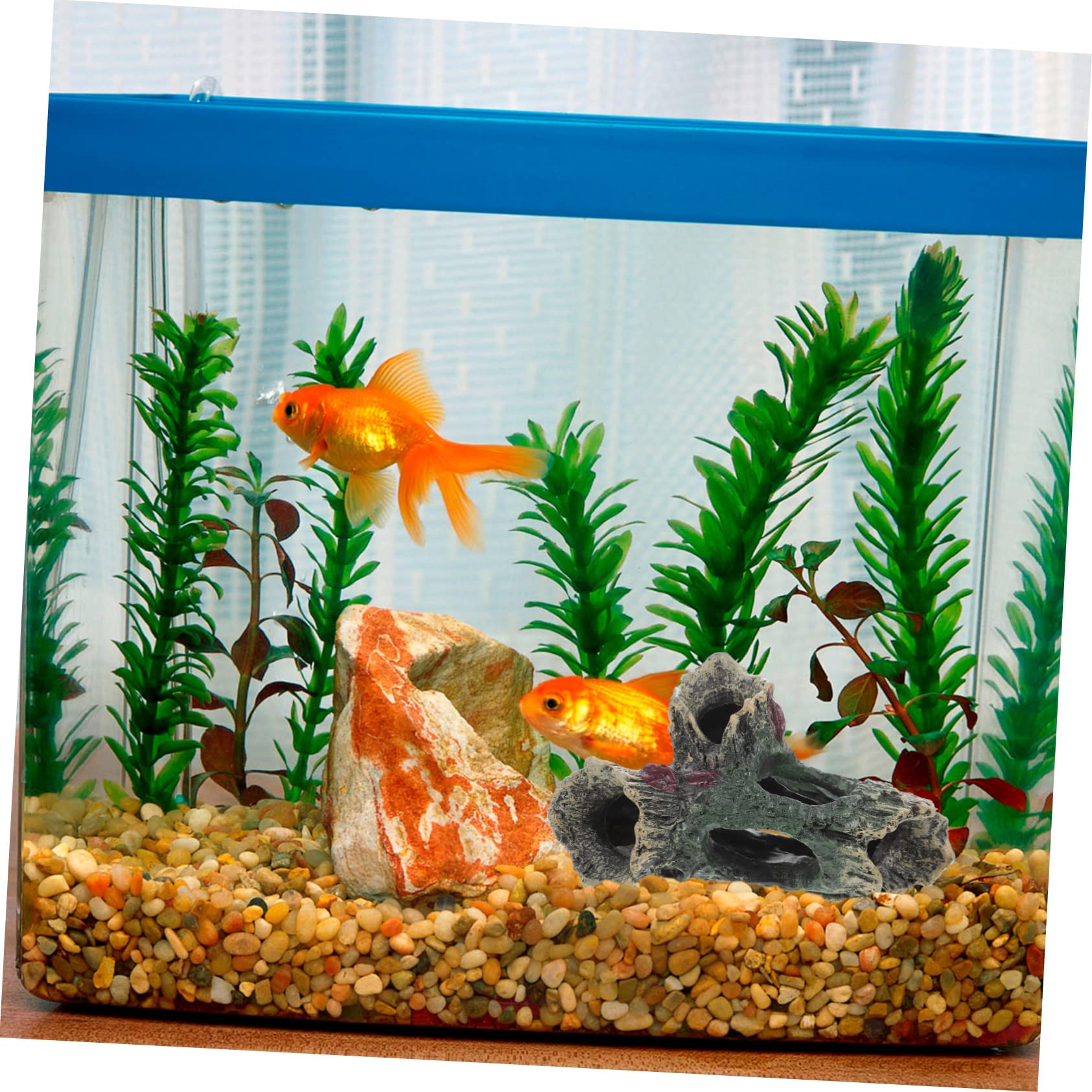 Kisangel Freshwater Aquarium Rock Cave Hideout for Betta and Shrimp Fish Tank Decoration Compact Design for Aquariums Gentle for Fish and Plants