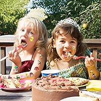 Vista 7 de 96 piezas de tatuajes temporales precortados de animales de granja para niños, decoración de fiesta de cumpleaños, suministros de decoración