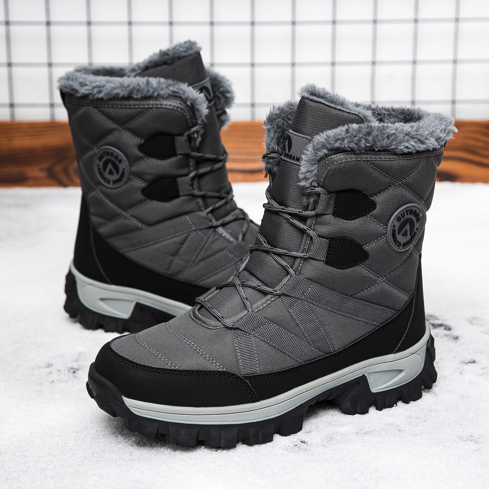 Botas de Nieve Hombre Impermeables Botines para Invierno Forro CálidoAntideslizante Botas de Senderismo