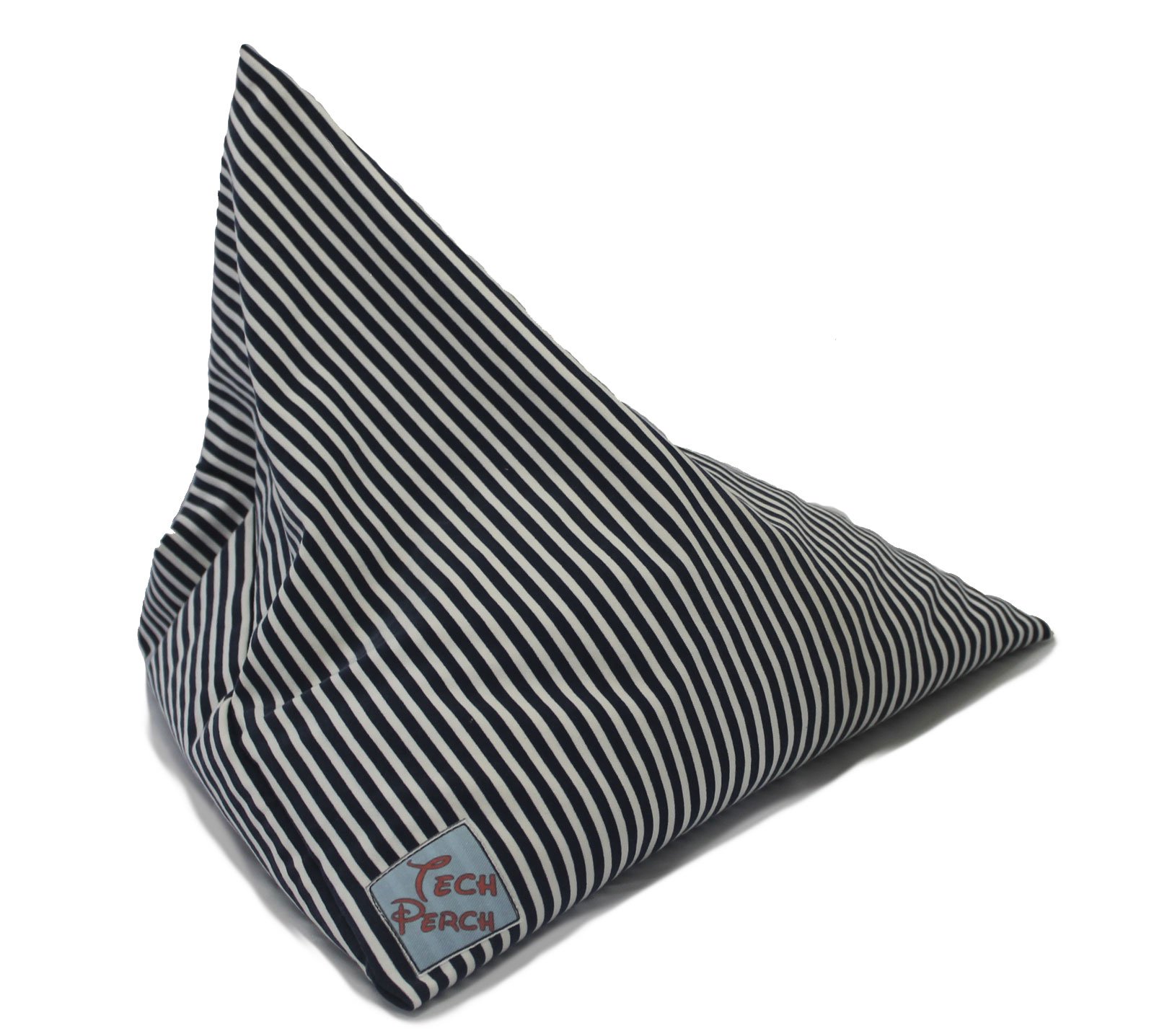 Tech Perch Tablet Cushion Stand iPad 10 inch Navy Blue and White Stripe Bean Bag Samsung Bed Holder