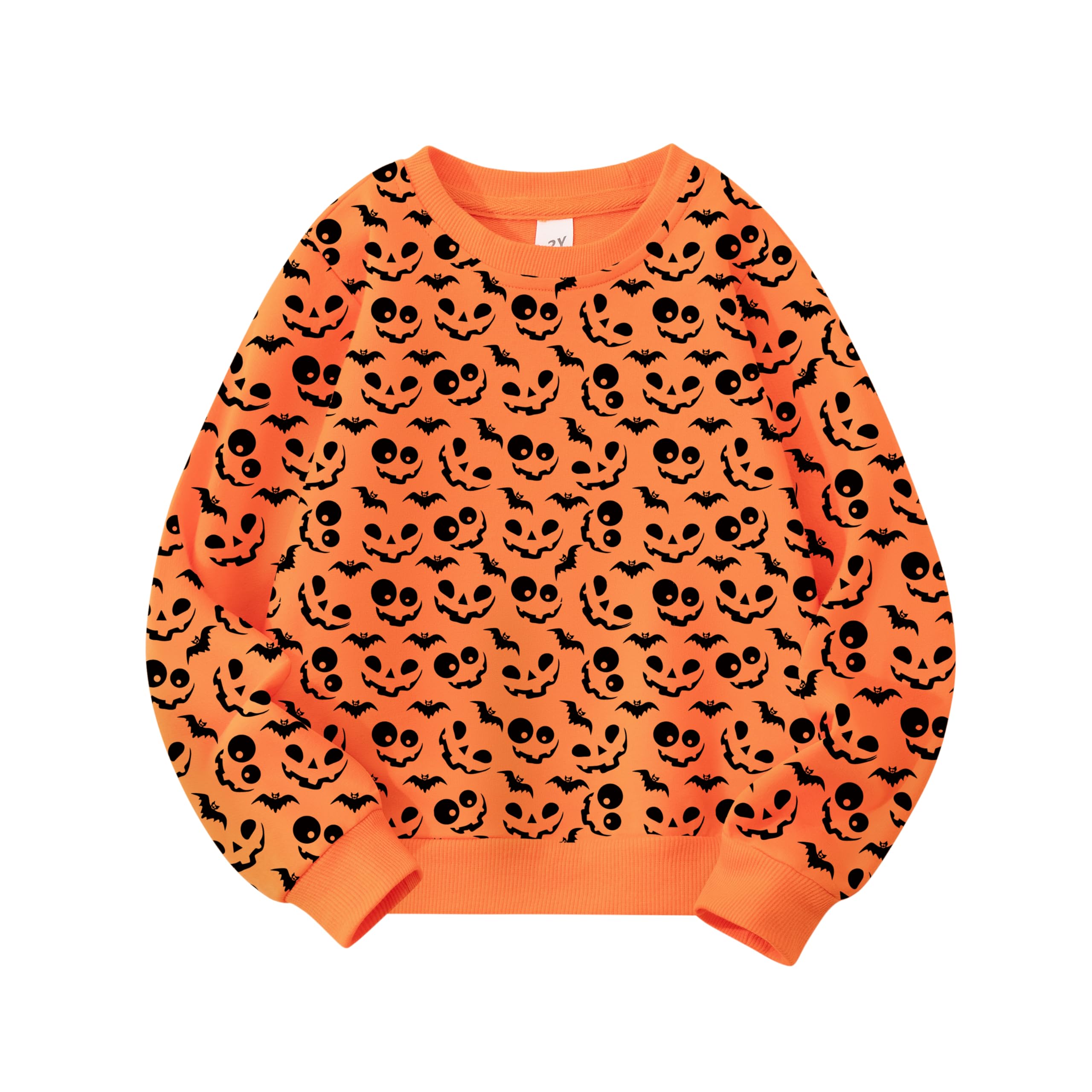 kids halloween sweatshirt boys girls pumpkin face ghost bat dinosaur graphic shirt toddler long sleeve tops
