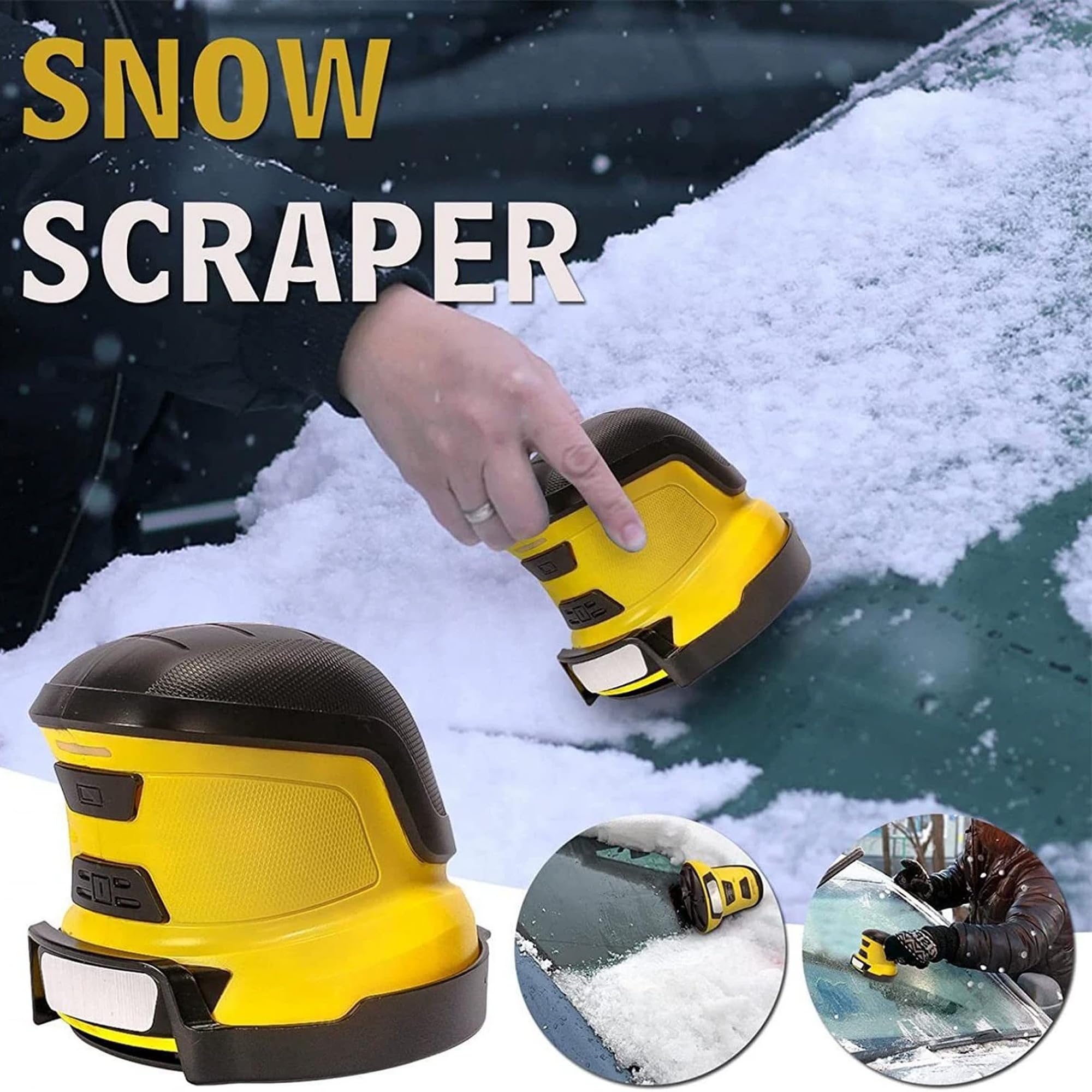 Rascador de hielo eléctrico, removedor de parabrisas motorizado inalámbrico con disco giratorio de 200 RPM para una rápida eliminación de heladas y nieve para conducción en invierno