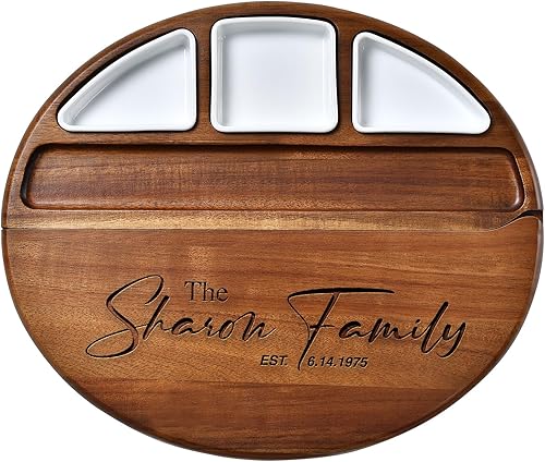Shanik Tabla de queso de madera de acacia de alta calidad, juego de embutidos grande con madera de corte para servir, ideal para Navidad, bodas,