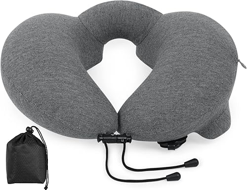 Miniatura 1 de Almohada inflable para el cuello para viajar, almohadas de viaje para dormir en avión, artículos esenciales de viaje para automóvil, volar, vuelo