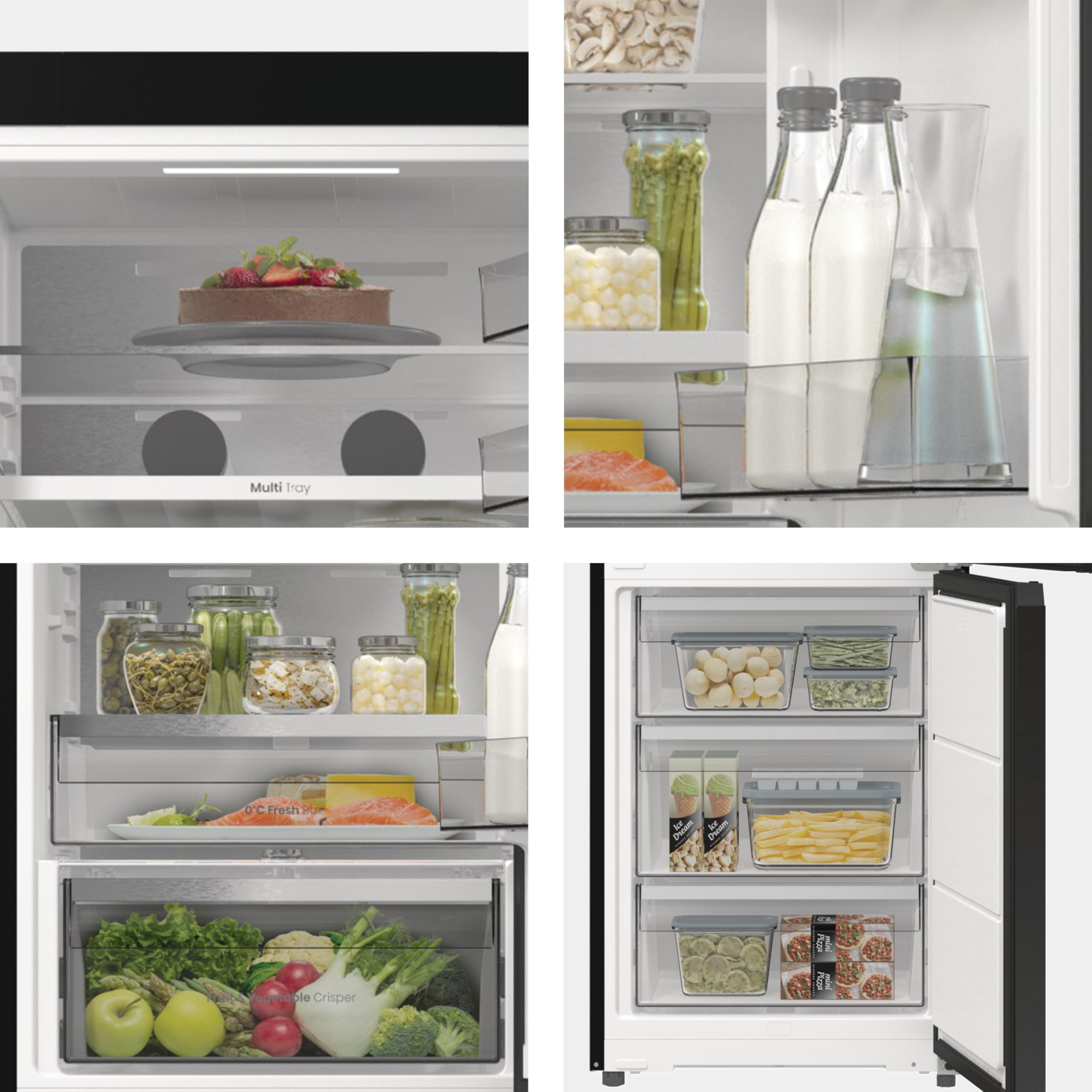 Hisense RB5P410SBFC Frigorifero Combinato Total No Frost, Nero Inox, 203x65,8cm, Classe C, 413L, large capacity, wifi, metal tech cooling, porta reversibile