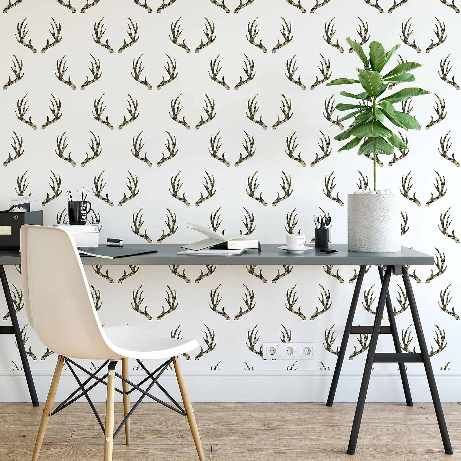 SpeedWallpaper Green Deer Peel and Stick Removable Wallpaper 8350