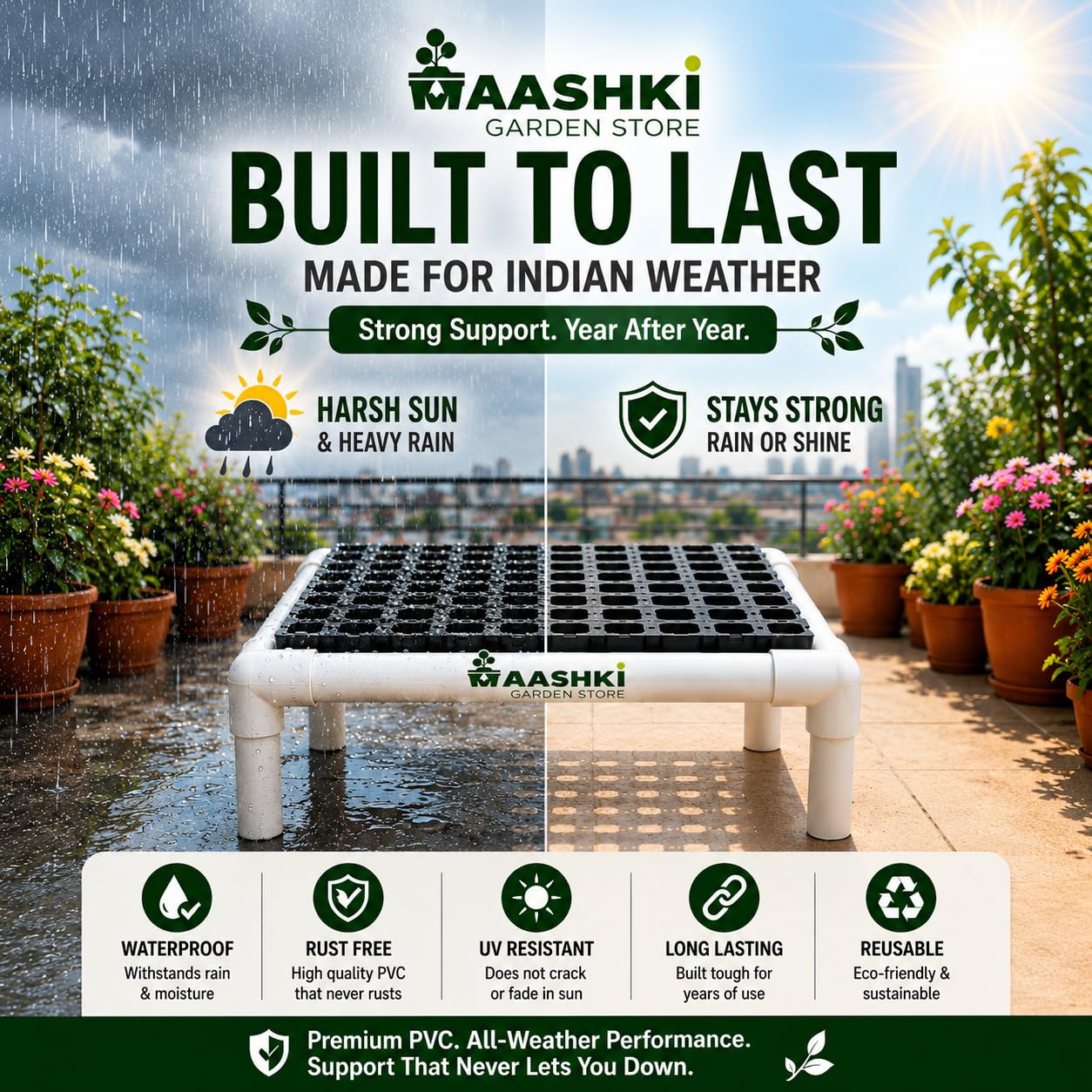MASHKI Plant Stand - Elevate Your Plants! -3