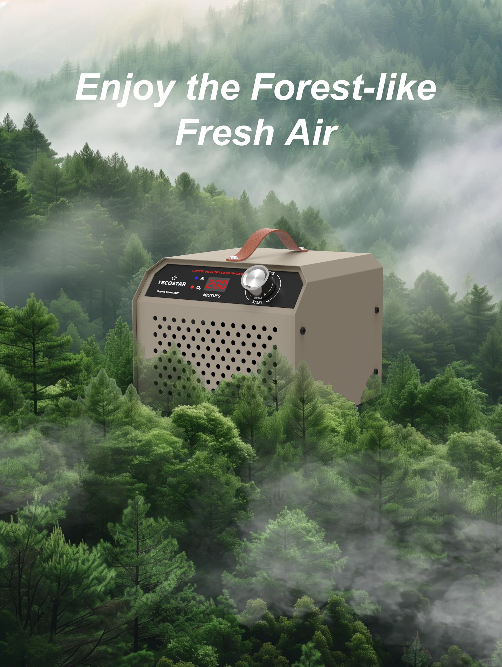 Generador de ozono de 60,000 mg/h, purificador de aire para uso doméstico e industrial, ionizador de aire O3 de alta capacidad para 4,000 pies cuadrados, eliminación de olores de humo