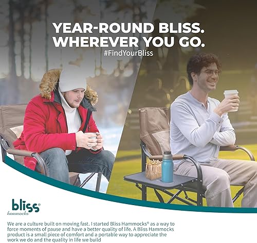 Miniatura 7 de Bliss Hammocks Silla de camping de acero con calefacción de 24 voltios, 21 pulgadas de ancho, color marrón