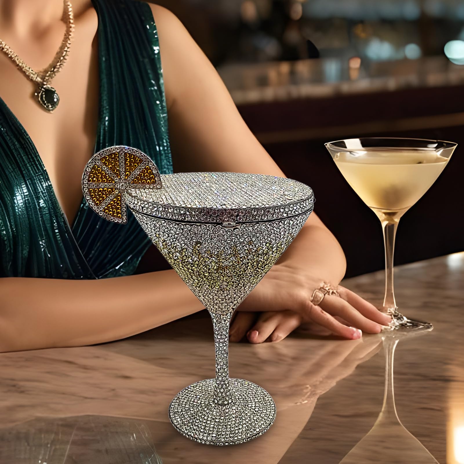 Con Strass,Forma Coppa Cocktail Borsa Serata Matrimonio Festa
