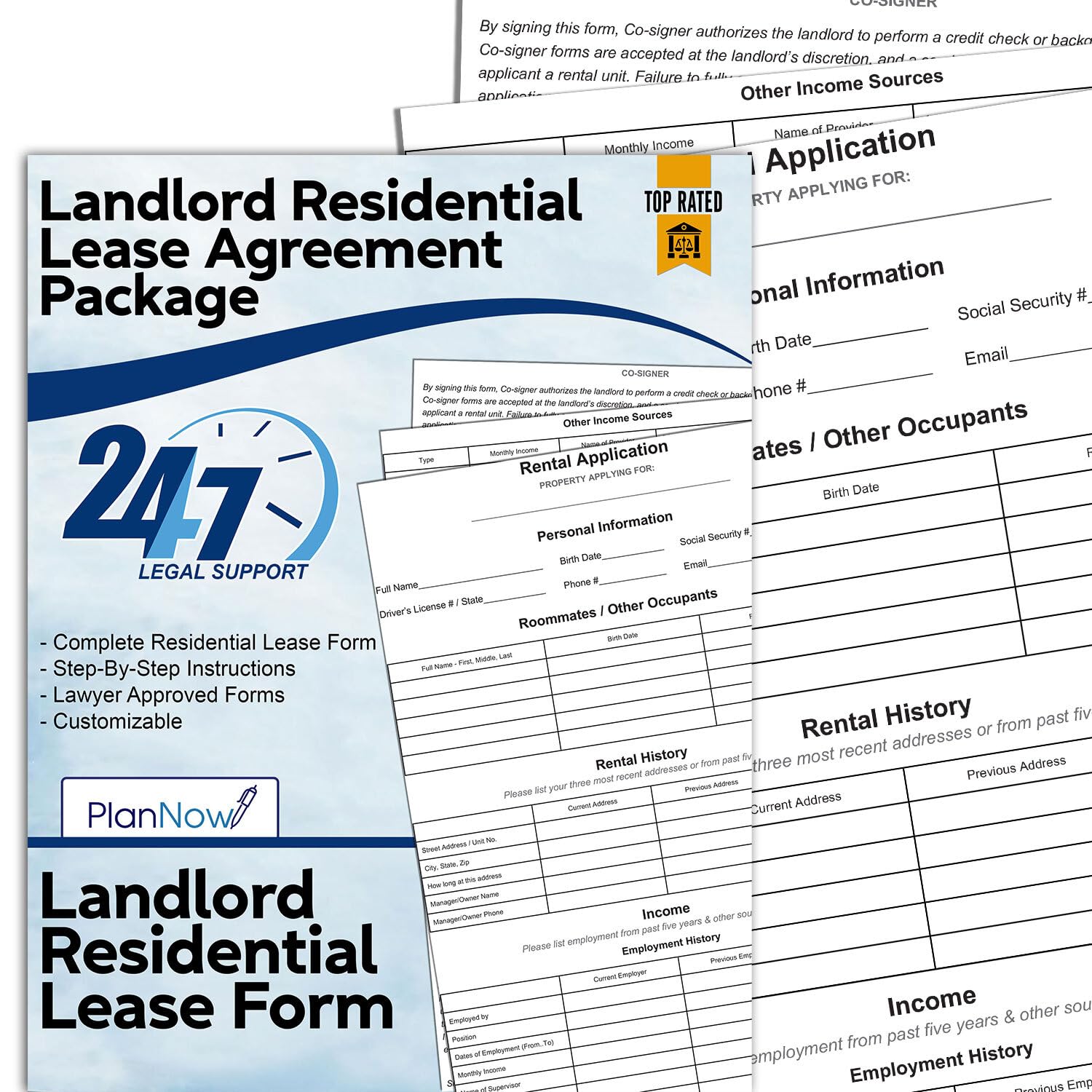 PlanNow Residential Lease Agreement Forms Rental Applications - Disclosure - Walkthrough Checklist - Attorney-Approved - State-Specific - Easy Instructions Protect Yourself &Tenant Live Legal Support
