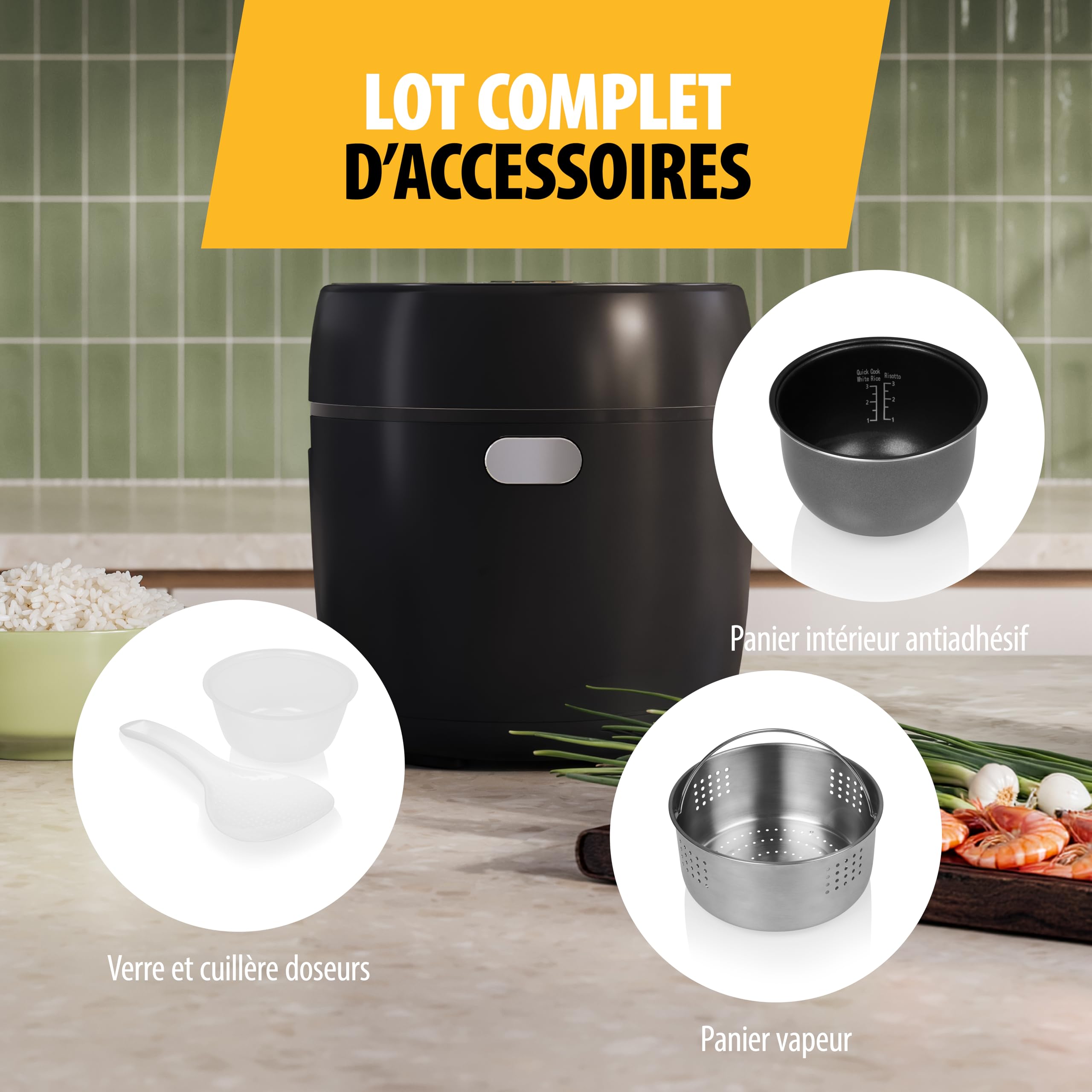 Tristar Cuiseur à Riz Numérique avec Fonction Low Carb, 8 Programmes Automatiques, Capacité de 0,6 L de Riz, Commandes Digitales, Facile à Nettoyer, RK-6238