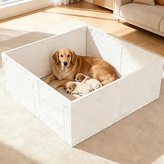 48x48 Whelping Box for Dogs and Puppies, Puppy Whelping Pen, Puppy Whelping Supplies, Waterproof