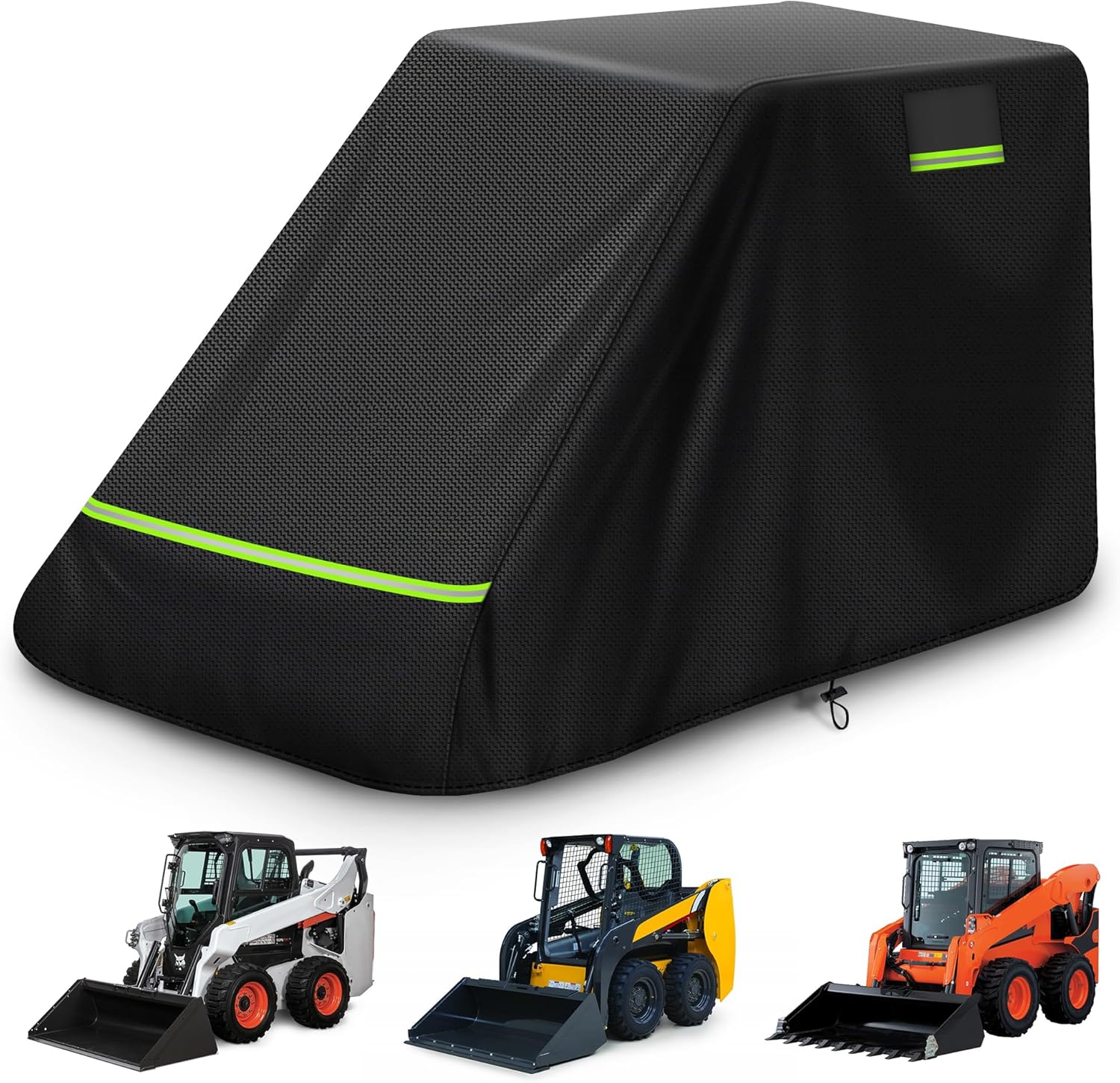 Skid Steer Loader Cover, Suitable for Bobcat Z2/650, Kubota SSV/SVL65/75, 600D Oxford Cloth Loader Cover, Waterproof, Windproof, UV Resistant Black With Cockpit (only cover)