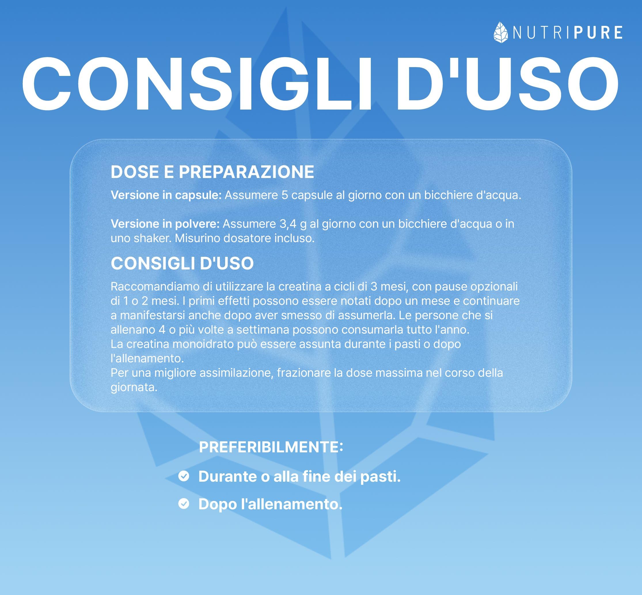 Nutripure | Creatina Monoidrato in Polvere Creapure® 100% Pura | Gusto Neutro | Vegana | Aumento della Forza Muscolare | Ideale per Sport Intensi e per il bodybuilding| 150 g | Prodotto in Germania