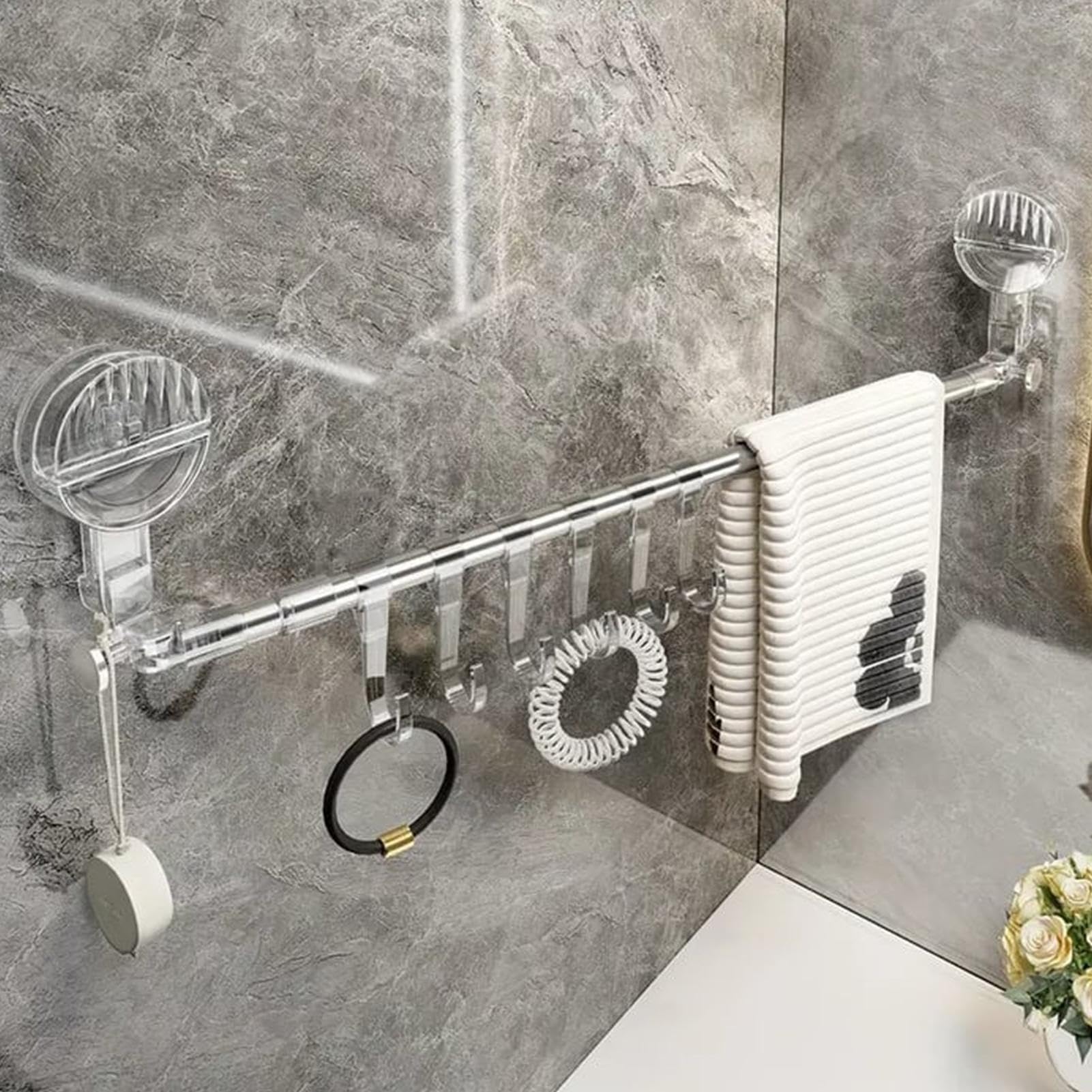 Portasciugamani da bagno, da parete, con ventose | Supporto per asciugamani da bagno in acciaio inox, per bagno, cucina, bar, hotel e casa privata